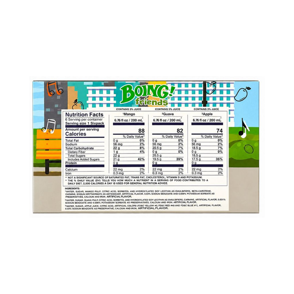Boing Friends Assorted Fruit Juice Triangles – 6 Pack Box, 6.76 fl oz Each