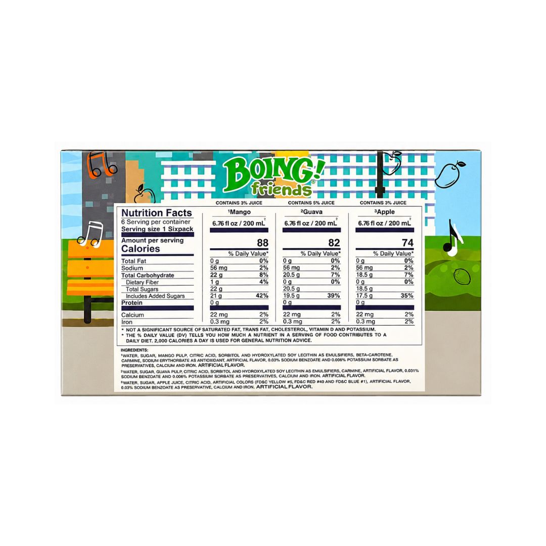Boing Friends Assorted Fruit Juice Triangles – 6 Pack Box, 6.76 fl oz Each