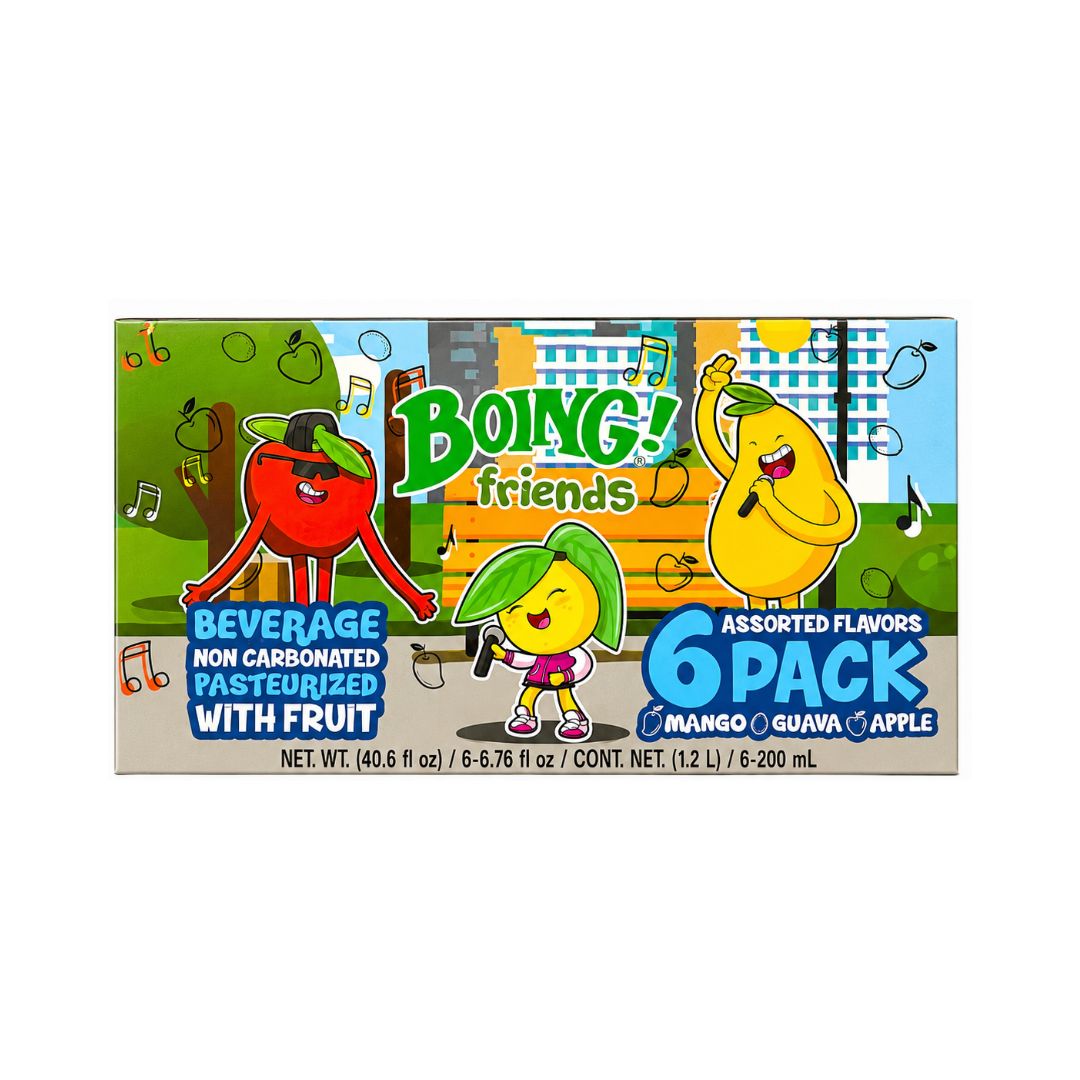 Boing Friends Assorted Fruit Juice Triangles – 6 Pack Box, 6.76 fl oz Each
