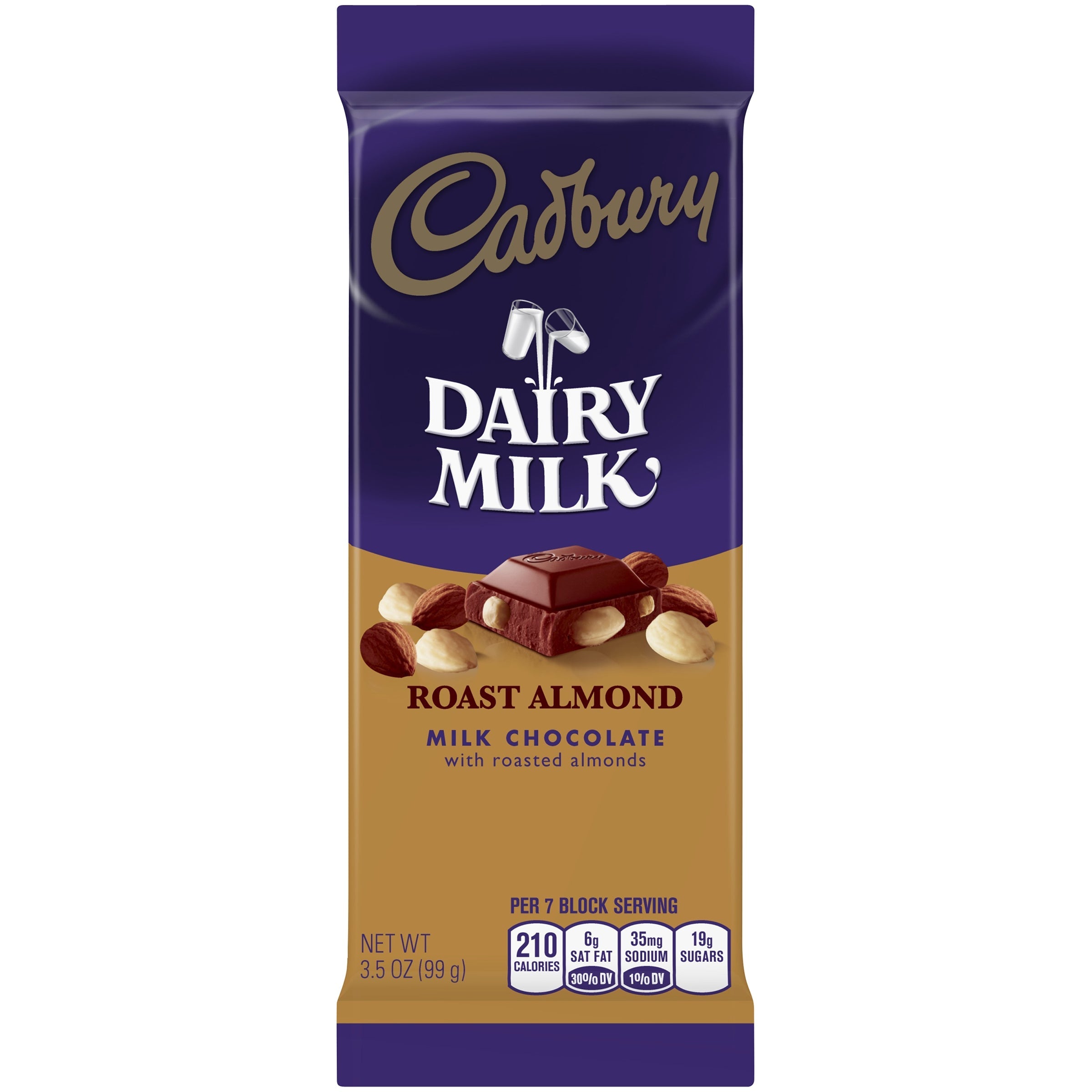 Cadbury Roasted Almond with Chocolate Giant Bar 3.5 oz (14 Bars Per Case)
