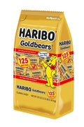 Haribo Gold Bears 0.4 oz Wrapped (125 Packets Per Jar)