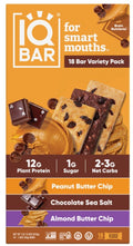 IQ Protein Bar Variety 1.6 oz (18 Bars Per Box)