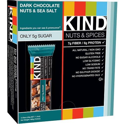 Kind Bar Dark Chocolate Nuts and Sea Salt (12 ct)
