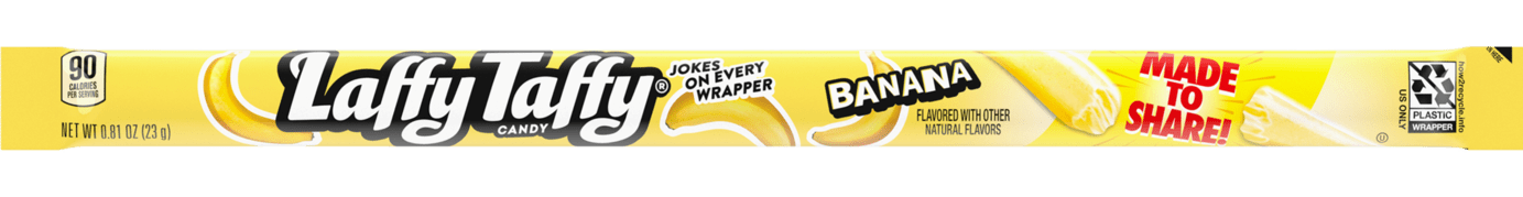 Laffy Taffy Rope Banana Flavor  9 Inches Long 0.81 oz  (24 Pieces Per Box)
