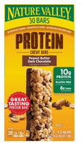 Nature Valley Protein Chewy Granola Bar Peanut Butter Dark Chocolate 1.42 oz (30 Bars Per Box)