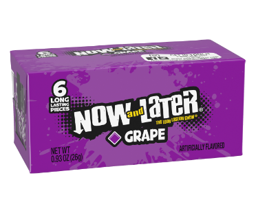 Now and Later Grape Flavor 0.93 oz (24 Packs Per Box)