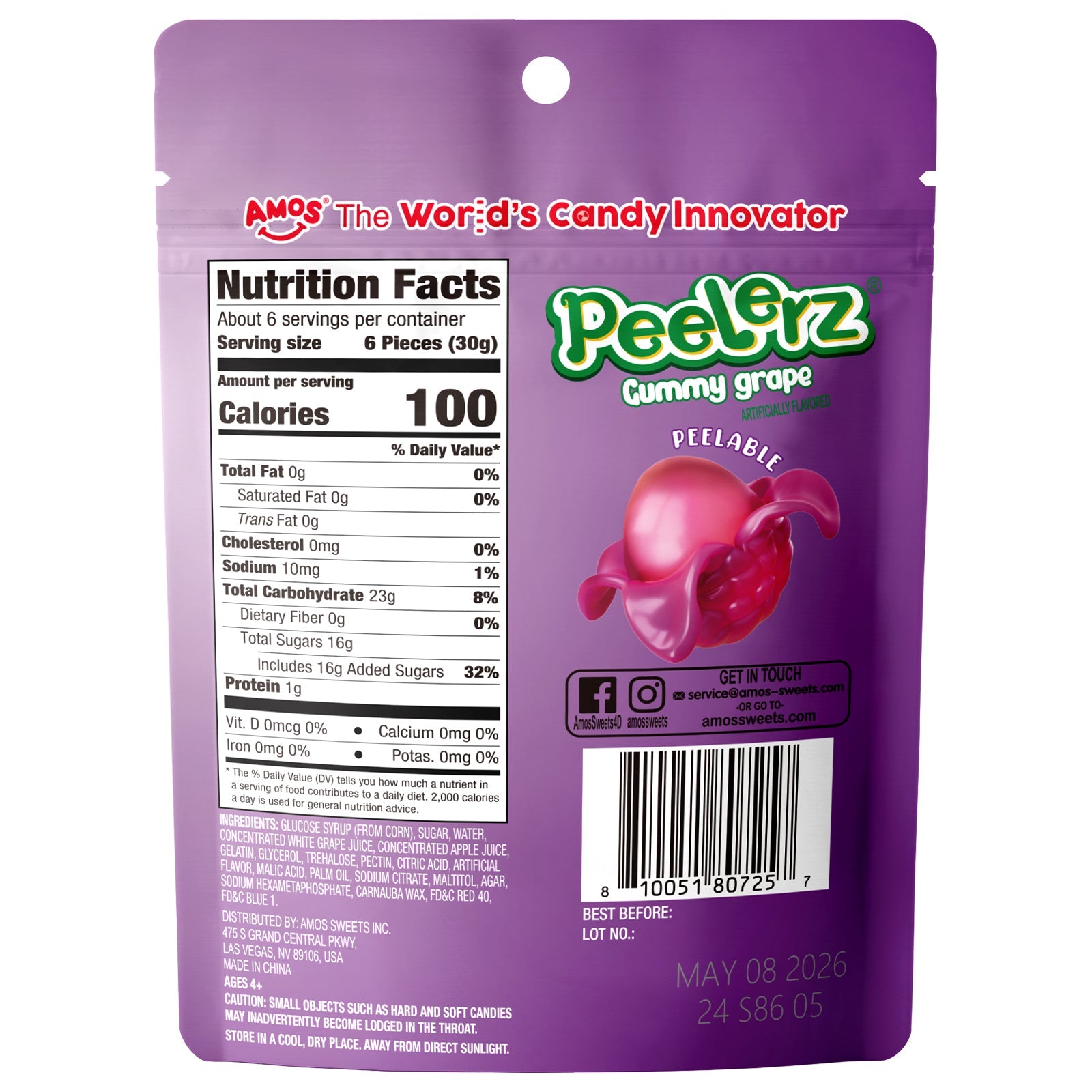 Peelerz - Peelable Gummy Grape Flavor - 6oz