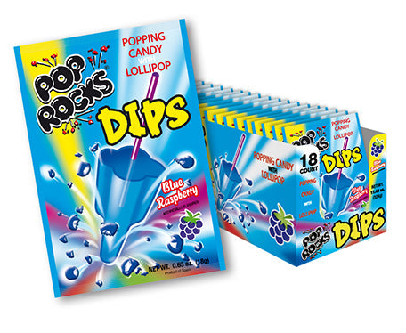 Pop Rocks Dip Blue Raspberry .63 oz (18 Packs Per Box)