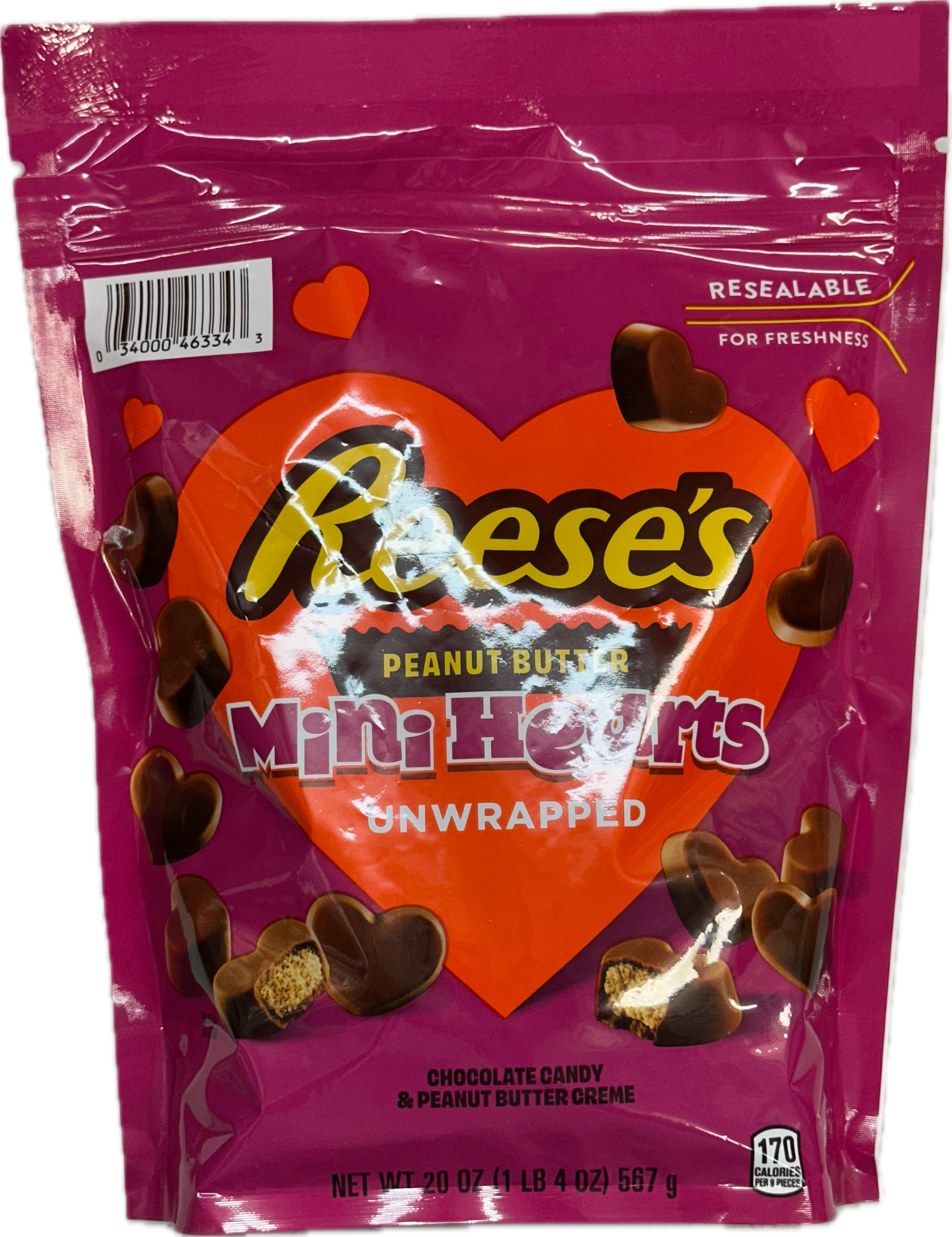Reese's Peanut Butter Mini Heart Unwrapped (20 oz Per Bag)