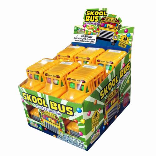 Skool Bus Filled with Candy  Dispenser (12 Pieces Per Box)