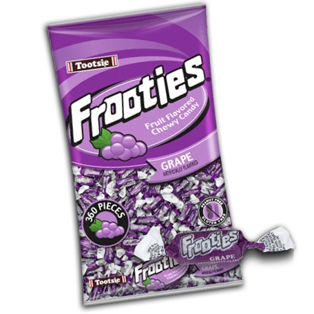 Tootsie Frooties Grape Bite Size Wrapped (360 Pieces Per Bag)