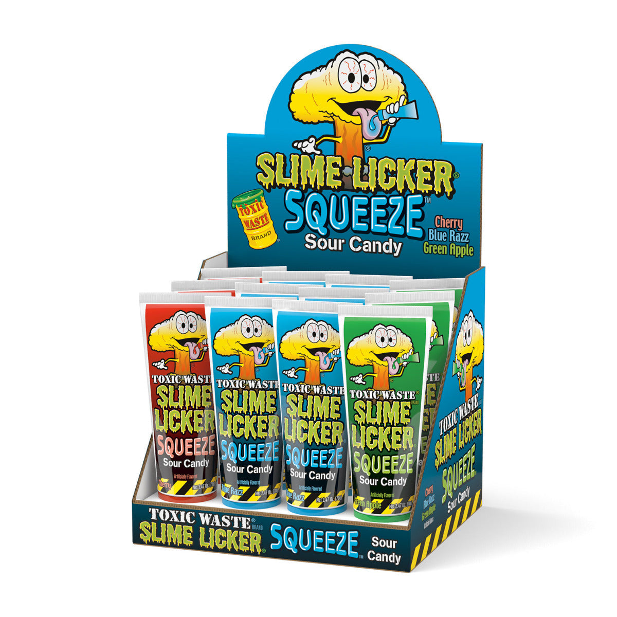 Toxic Waste Slime Licker Sour Squeeze Candy 2.47oz (12 Pieces Per Box)