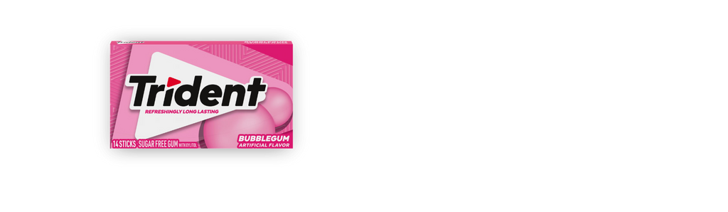 Trident Bubble Gum Flavor (12 Packs Per Box)