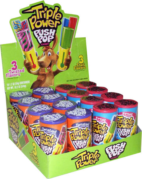 Push Pop Triple Assorted Flavors (16 Pieces Per Box)